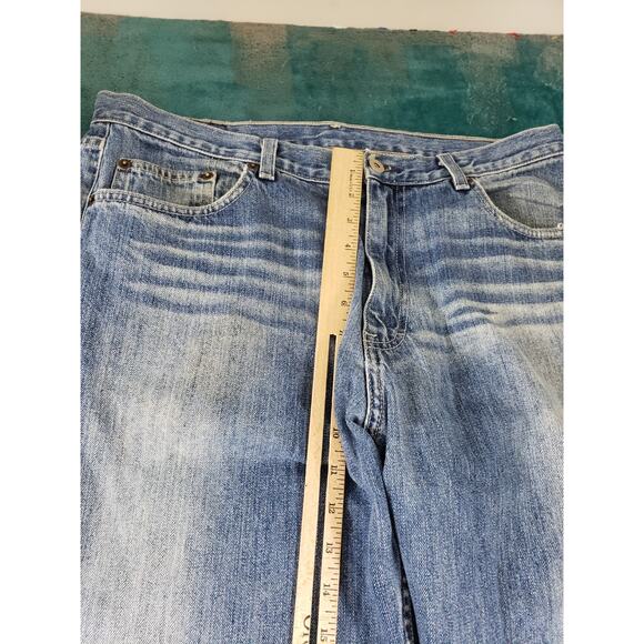Express Jeans Size 34x32 Mens Blue Pants Denim Baggy Mid Rise Loose Bootcut - Picture 8 of 14